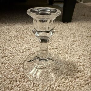Vintage Clear Glass Candle Holder